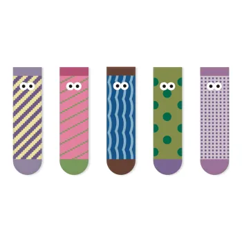 COTTON CHEESE Mid Calf Socks Unisex 5 Pack