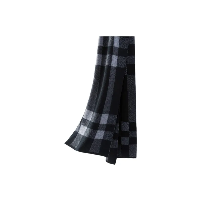 NAVIGARE Sheep Wool Knit Scarves Unisex Robin Gray Dark Rock Gray/Black-5