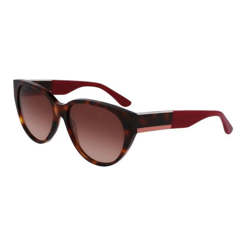 LACOSTE Plastic Oval Sunglasses Women's Brown-0