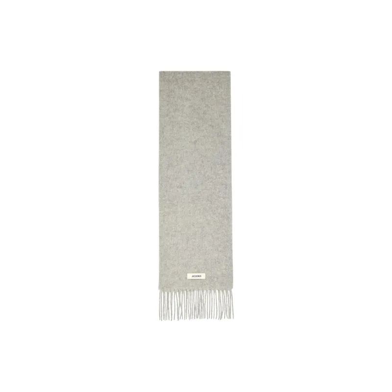 Jacquemus Logo Patch Fringed Scarf-0