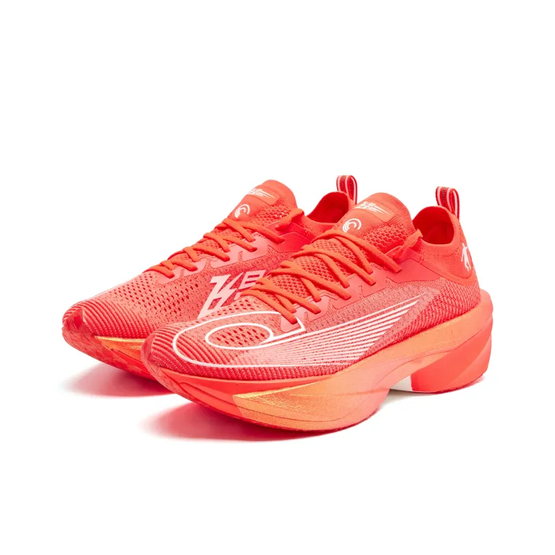 QIAODAN Feiying Plaid 2.0 Running Shoes Men Low Top Flame Red/Jordan White-2