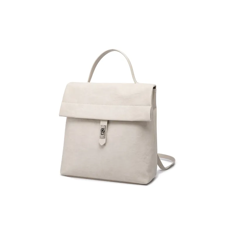 FAIRWHALE PU Double Shoulder One Shoulder Handbag Regular Women's Black/Apricot-7