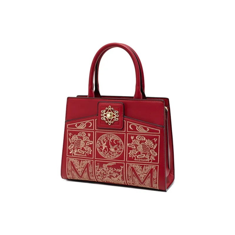Vigno Synthetic Leather Tote Bag Shopping Bag Handbag Regular Women's Apricot/Red-10