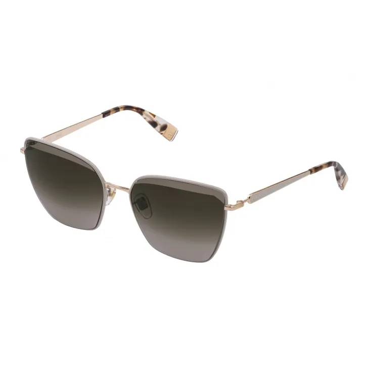 Furla Metal Irregular Shape Sunglasses Women's Silver-0