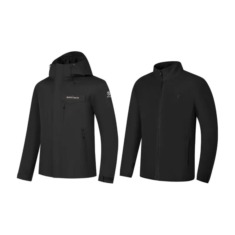 QIAODAN Mountain God Series Waterproof And Windproof To Keep Warm Windbreaker Jacket Men's Black-3