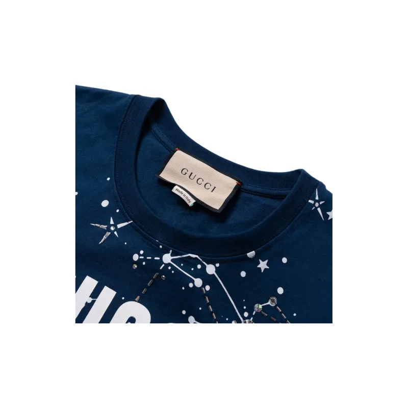 GUCCI Star Logo print Embellished T shirt-2