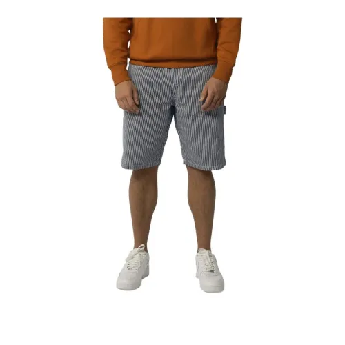 Dickies Hickory Stripe Relaxed Fit Carpenter Shorts Casual Shorts Men's Blue