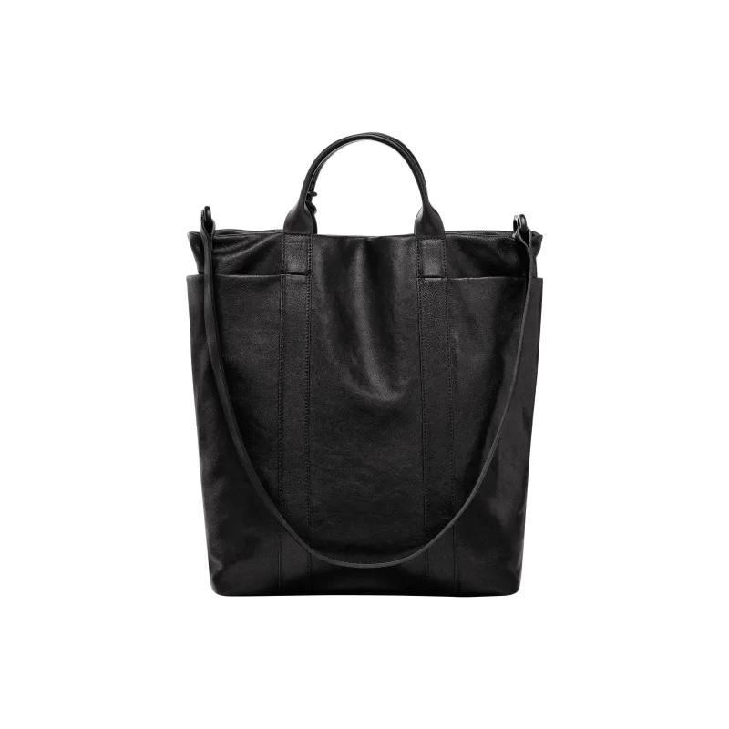 LONGCHAMP Parisis Lambskin Tote Bag Shopping Bag Shoulder Bag Crossbody Bag Handbag Medium Size Men's Black-2