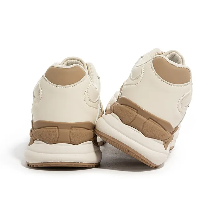 Babaya Anti Slip Wear Resistant Low Top Chunky Sneakers Women's Ecru-5