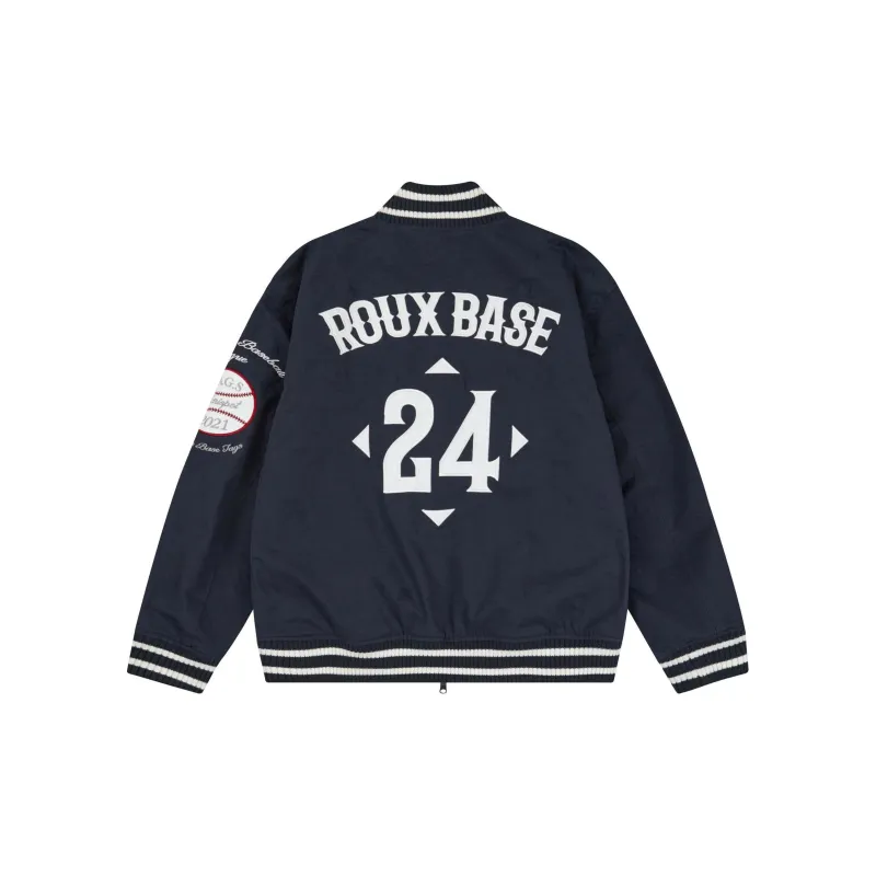 Safarispot ROUX BASE UNIFORM TEAM REVERSIBLE VARSITY Baseball Jacket Unisex NAVY/Marine Blue-1