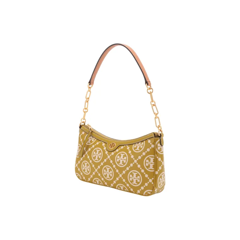 TORY BURCH T Monogram Cowhide Leather Shoulder Bag Women's Palm Yellow-1