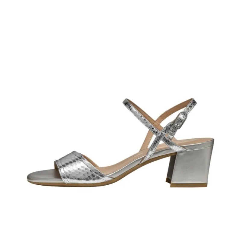 GEOX New Eraklia One Strap Sandals 5.5cm Women's Silver-0