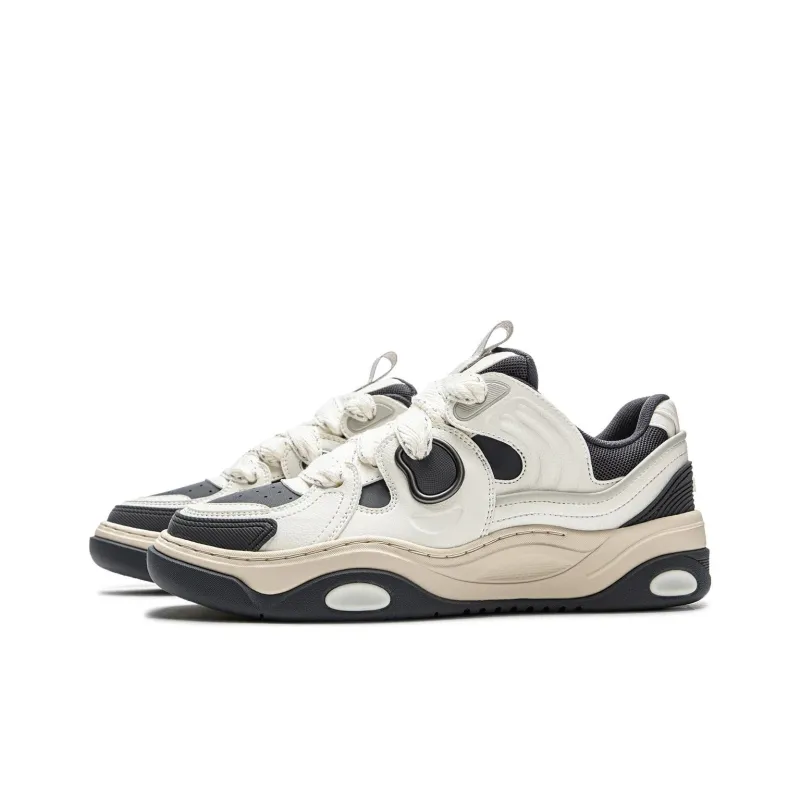LiNing Expedition 3 Cushioning Anti-Slip And Wear-Resistant Height Increasing Low-Top Casual Shoes Men's White Black-2