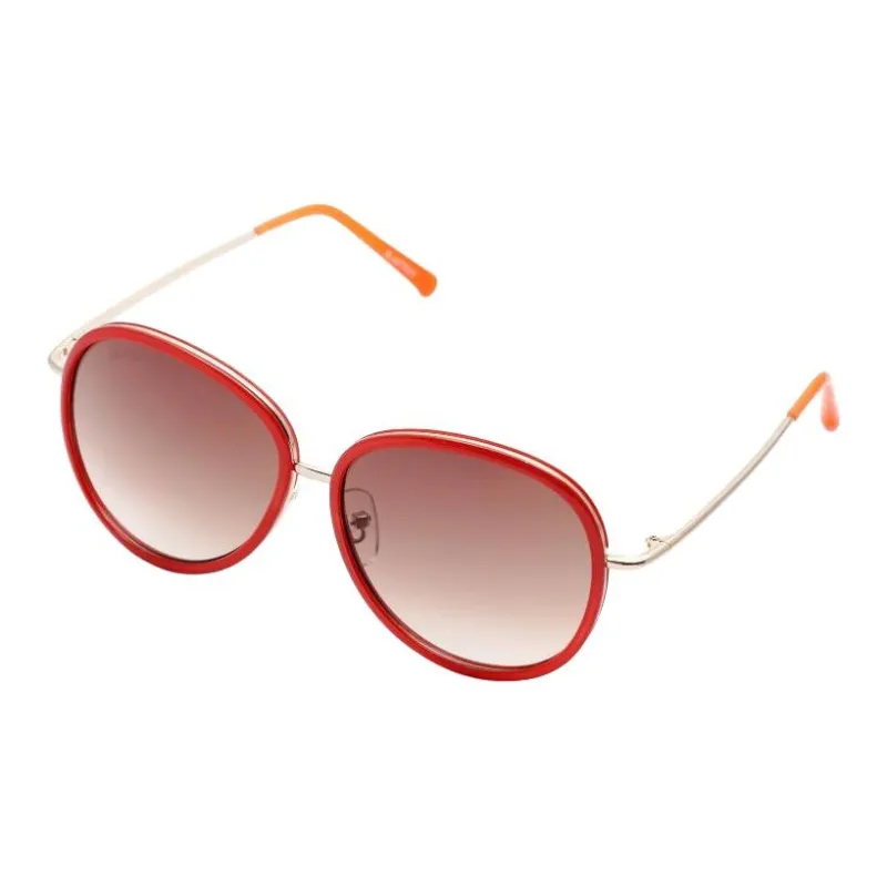 Lancaster Metal Irregular Shape Sunglasses Women's Red-0
