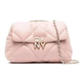 DKNY Lambskin Shoulder Bag Small Size Women's Pink