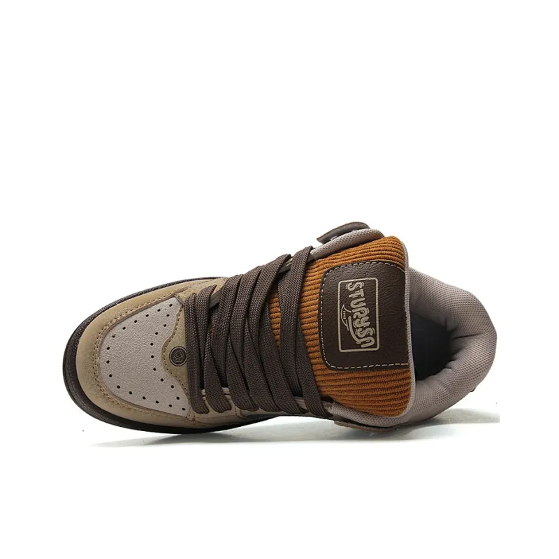 STUR YSN Wear resistant And Lightweight Low Top Skateboard Shoes Unisex Brown White Blue-4