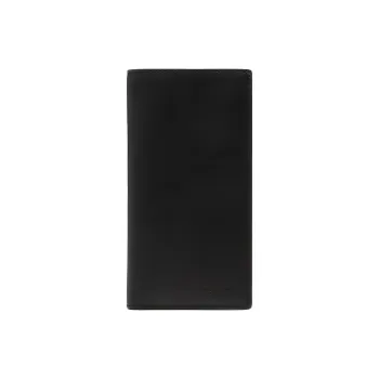 COACH Calfskin Leather Card Holder Clutch Passport Holder Men's Black
