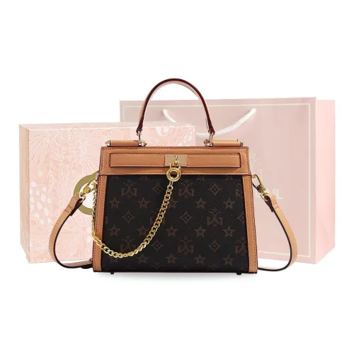 MISS GAIL Synthetic Leather Handbag Regular Women's White/Apricot
