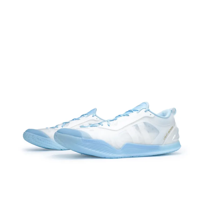 Serious Player Only Player 1 Shock Absorbers Slip Resistant Breathable Low Top Basketball Shoes Unisex White Blue-1