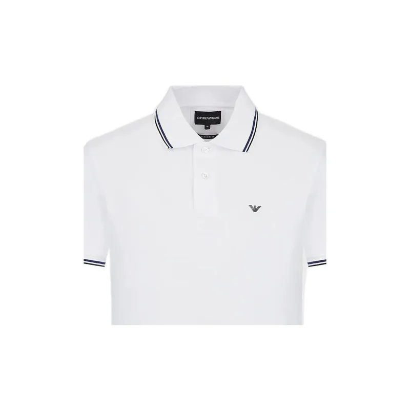 EMPORIO ARMANI Slim fit Stretch Piqué Polo Shirt With Micro Eagle-5