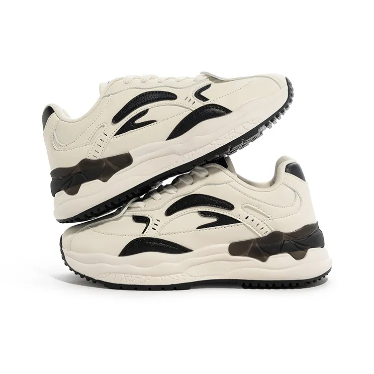 BABAYA KIDS Anti Slip Wear Resistant Low Top Chunky Sneakers Women's White Black-3