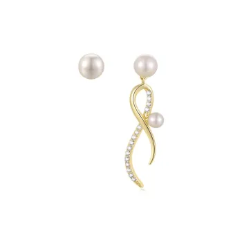 NATURALLYJOJO Shell Pearl Earrings Women's Gold