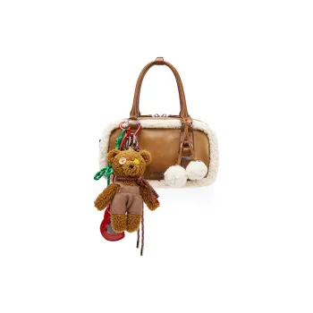 MCMIKO Cow Leather Boston Crossbody Bag Handbag Women's Warm Brown