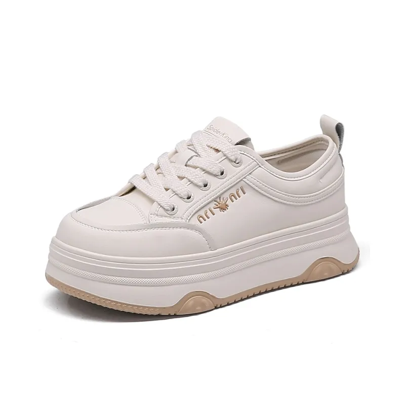 Spider King Low Top Skateboard Shoes Women's White Apricot-0