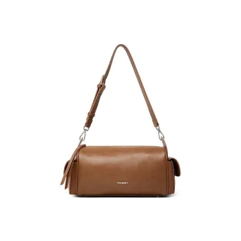 Teenmix Cow Leather Shoulder Bag, Crossbody Bag, Pillow Bag Medium Size Women's Brown/Ebony/Black