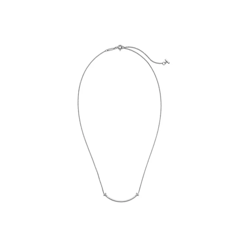 TIFFANY & CO. T 18K White Gold Necklaces Women's Silver-2