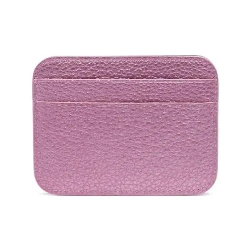 Balenciaga Grained Calfskin Card Holder Women's Pink Purple-1