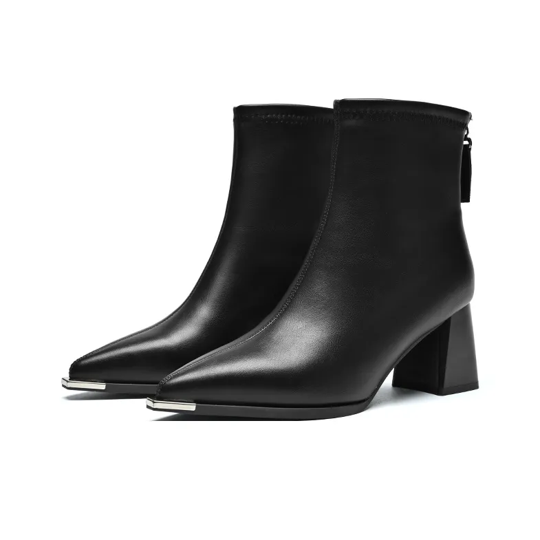 ZHR Ankle Boots Women's Black/Milk Tea/Beige-22