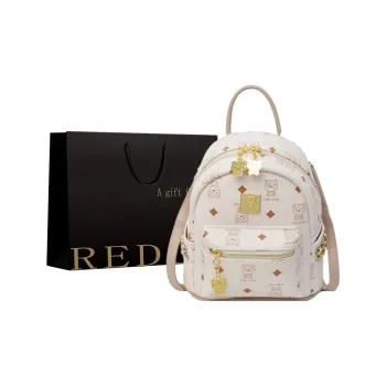 REDOO PU Backpack Women's Ecru/Pink/Brown