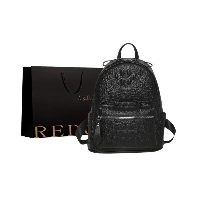 REDOO PU Backpack Women's White/Black-5