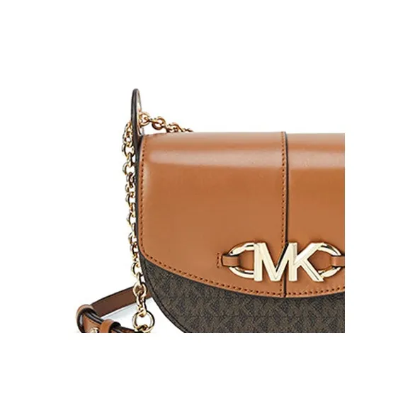 MICHAEL KORS Izzy Cow Leather Saddle Bag, Shoulder Bag, Crossbody Bag Women's Brown-3