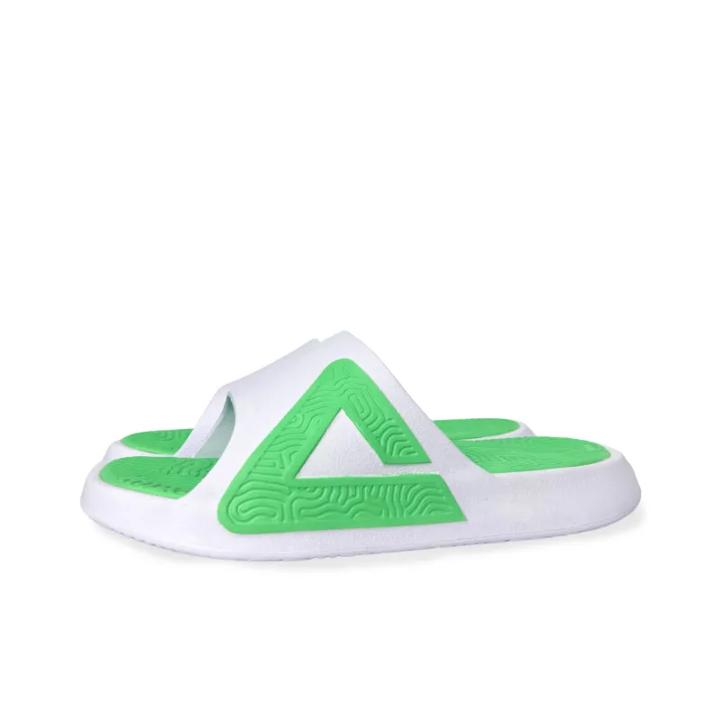 PEAK Tai Ji1.0 Quiet Slip Resistant Abrasion Resistant Slide Slippers Men's Large White Light Green-1
