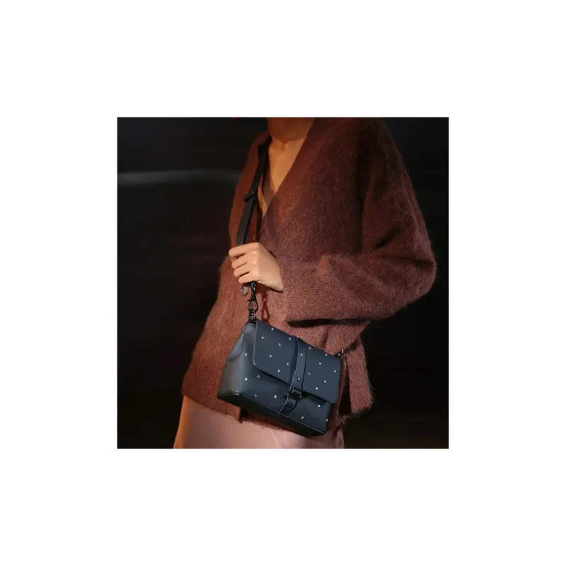Gaston Luga PU Crossbody Bag Medium Size Women's Elegant Black-4
