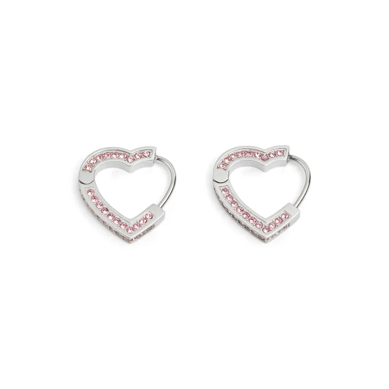 CHARLES&KEITH Artificial Crystal Earrings Women's Silver/Rose Gold-0