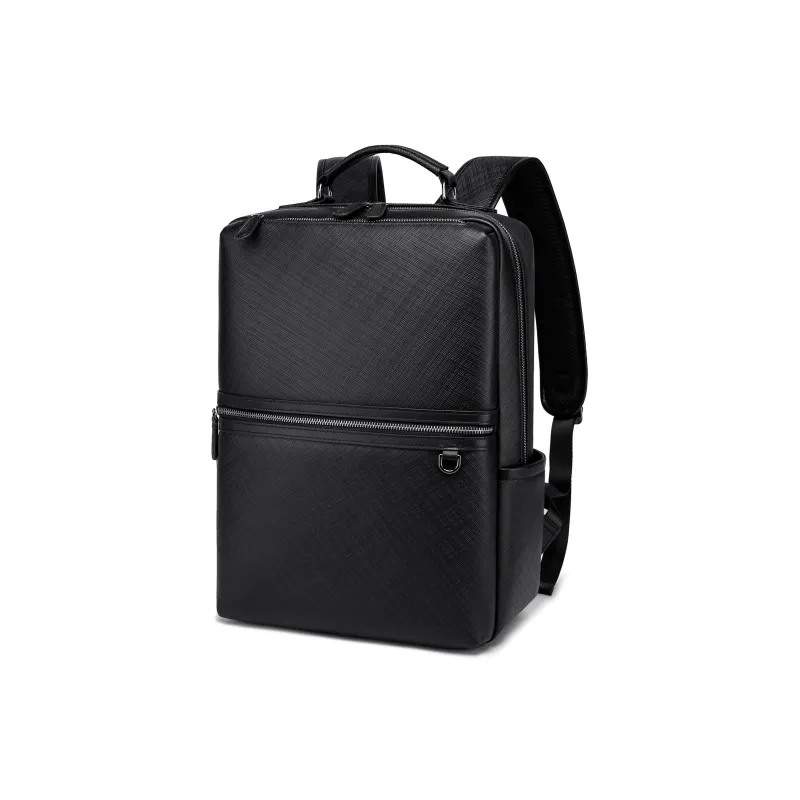 FAIRWHALE Cow Leather Backpack Laptop Bag Backpack Regular Men's Black-1