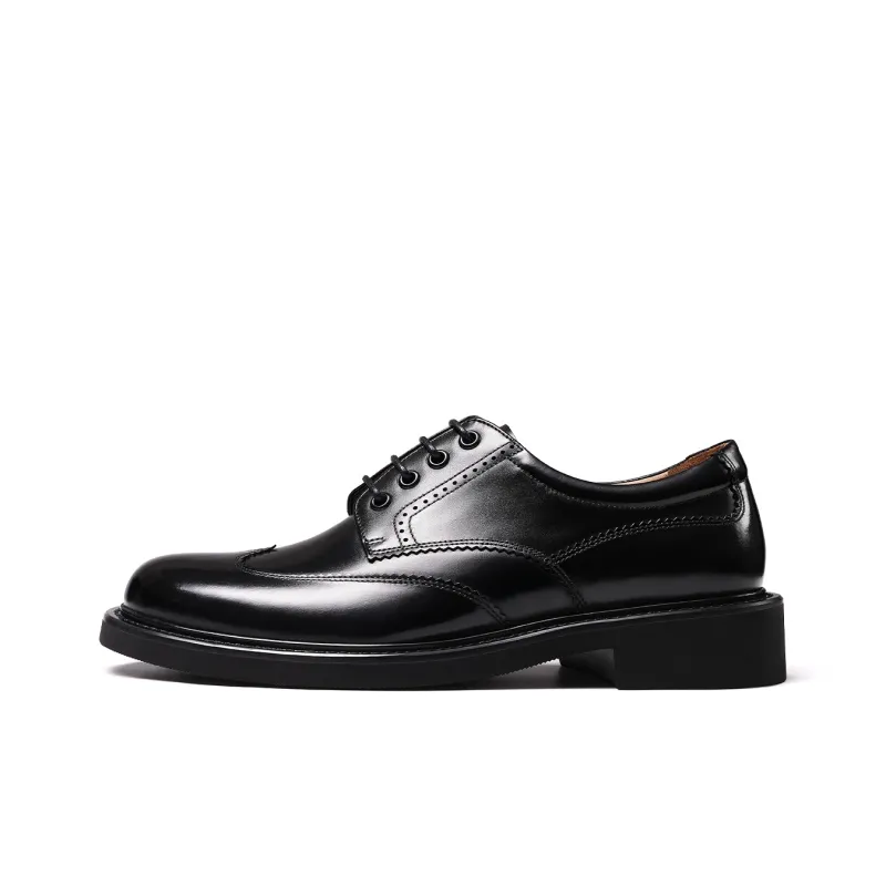 TRUFFAUT Italian Version Highlight Derby Shoes Casual Shoes Men's Black-5