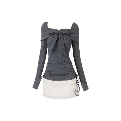 Beauty At 19 Long Sleeved Dresses Women's Gray
