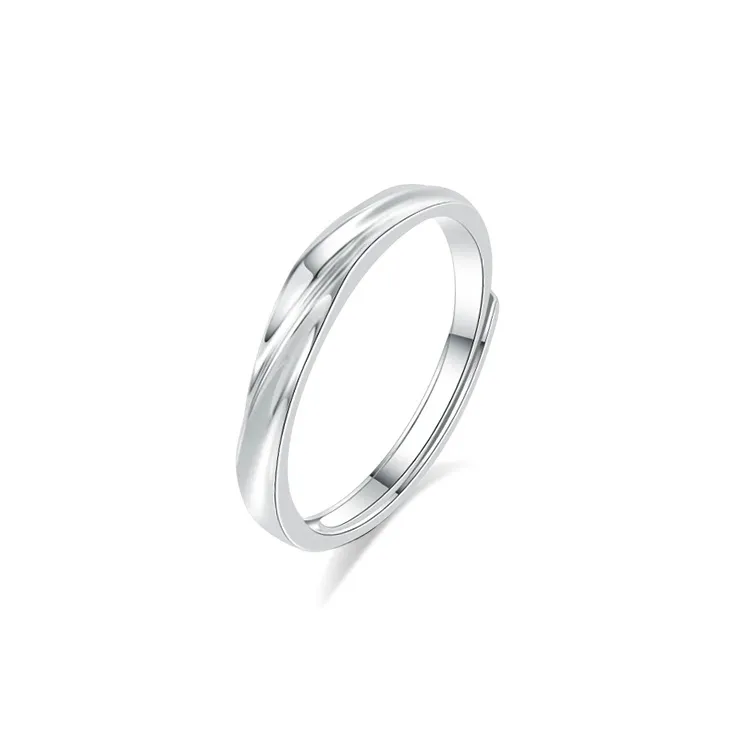 LUCA S999 Pure Rings Unisex Silver white Gift Box-6