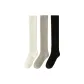 [Calf Socks 3-Pack]White+Gray+Black