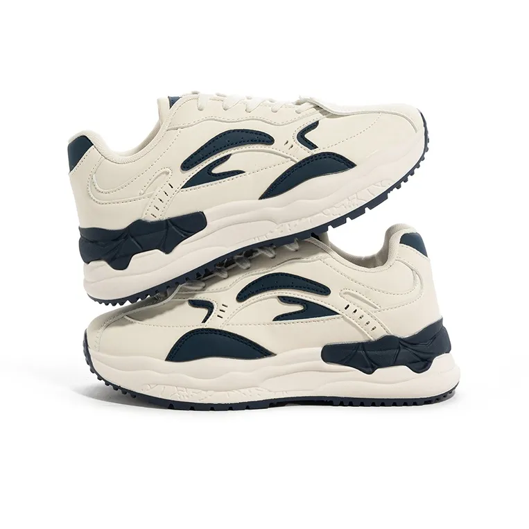 BABAYA KIDS Anti Slip Wear Resistant Low Top Chunky Sneakers Women's White Blue-3