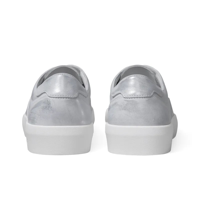Zuti Wear Resistant Height Increasing Low Top Skateboard Shoes Men's Silver-3