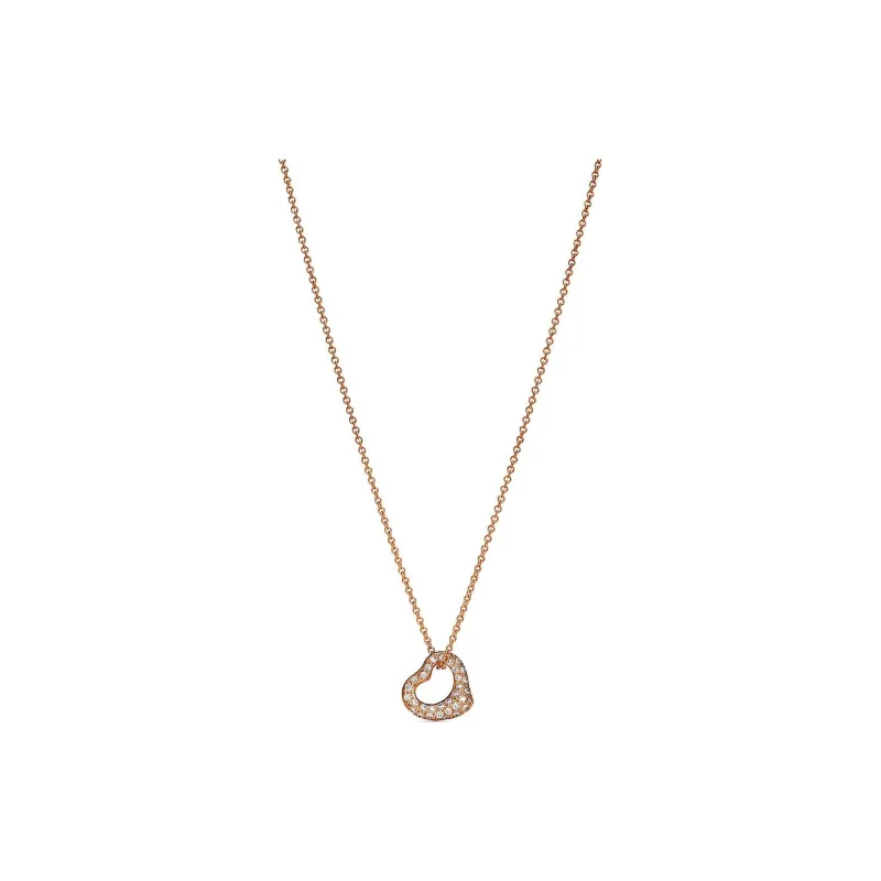 TIFFANY & CO. Elsa Peretti® Diamond 0.21ct Necklaces Women's Rose Gold-0