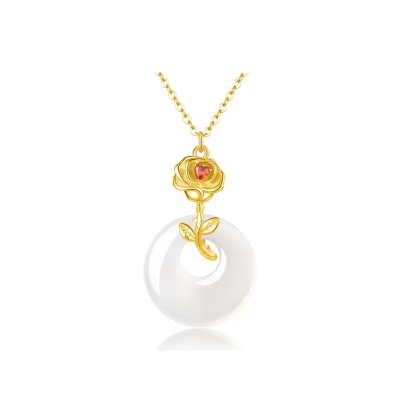 Lao Feng Xiang Chalcedony Necklaces Women's-3