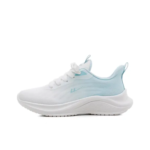 Warrior Lightweight Rebound Low Top Casual Long Distance Running Running Shoes Women's White Blue