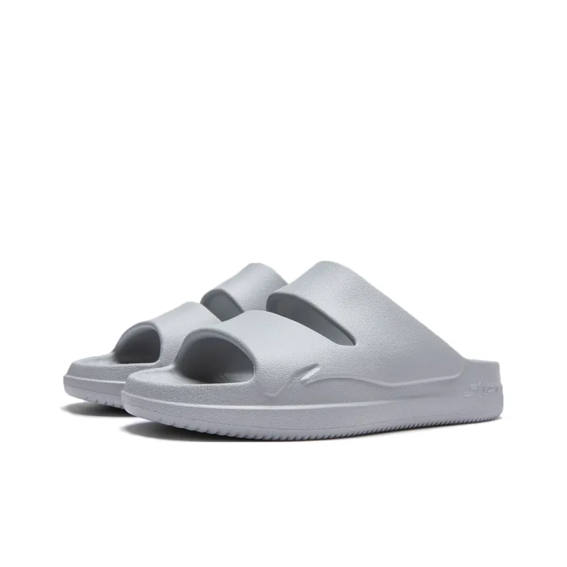 LiNing Soft Clap Slip Resistant Abrasion Resistant Slide Slippers Unisex Ultimate Gray-2