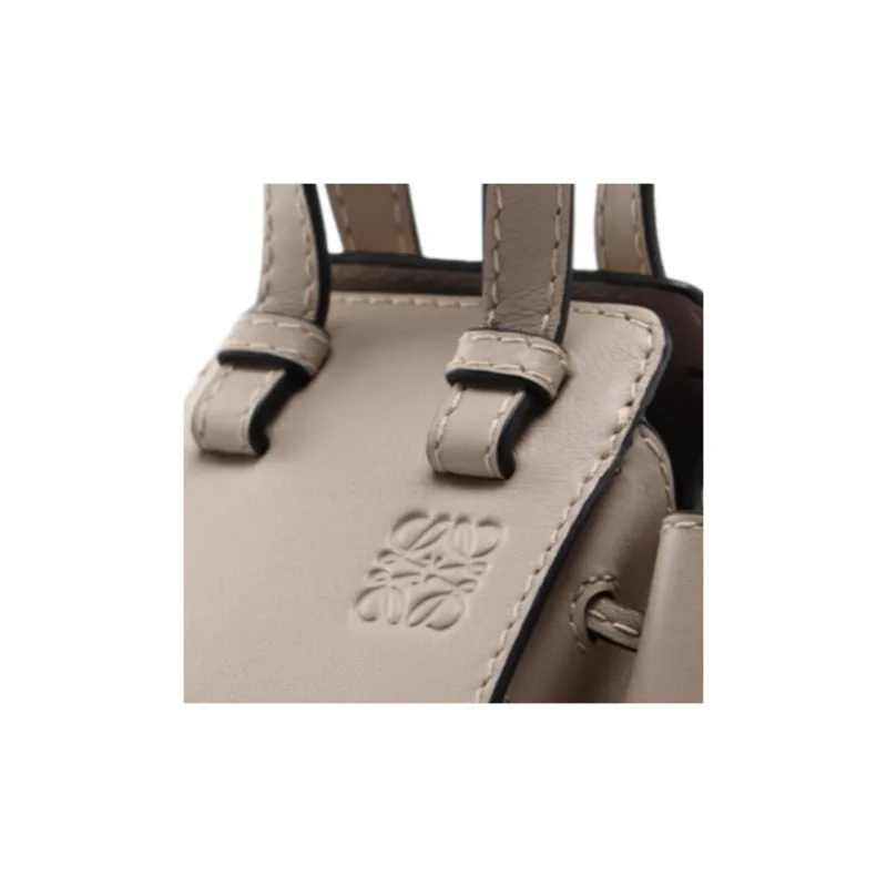 LOEWE Hammock Canvas Shoulder Bag Crossbody Bag Handbag Mini Women's Oat-4